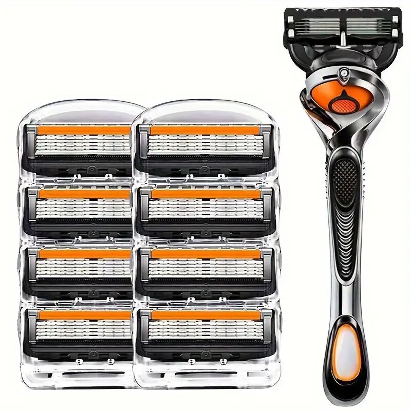 Un rasoir manuel à cinq lames en acier inoxydable avec un manche résistant aux rayures, un outil de soin du visage qui nettoie efficacement et