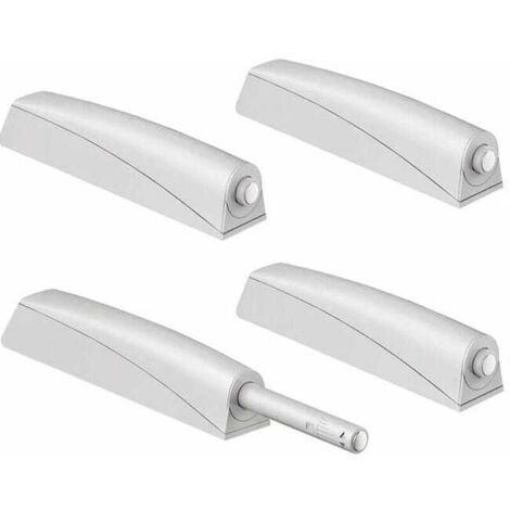 Un set di 4 chiusure per ante di mobili, ante di armadi con pulsante magnetico, chiusure magnetiche per porte, ante di armadi con pulsante.