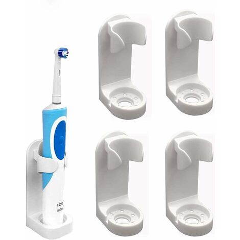 Porta spazzolini da parete con dispenser di dentifricio, 2 porta spazzolini  elettrici e 2 dispenser di dentifricio, con coperchio antipolvere, 4  scomparti per spazzolino da denti, per bagno e doccia : 