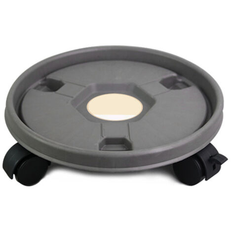 Un support à roulettes pour pots de fleurs  la base ronde est équipée de roulettes et peut être utilisée aussi bien à l'intérieur qu'à l'extérieur.