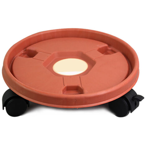 Un support à roulettes pour pots de fleurs  la base ronde est équipée de roulettes et peut être utilisée aussi bien à l'intérieur qu'à l'extérieur.