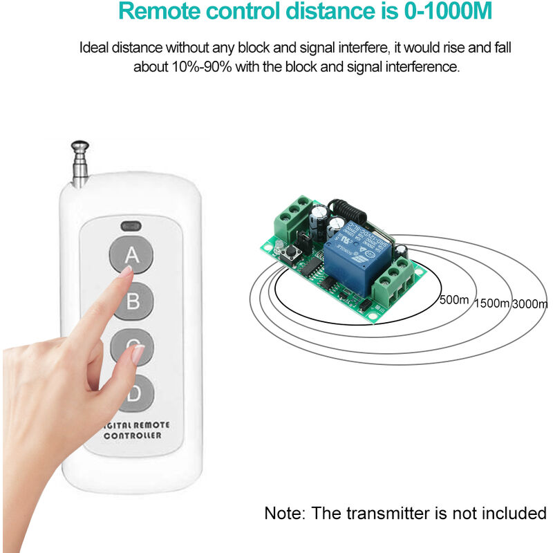 

Una 1000M Distancia Larga Distancia de alimentacion del transmisor elevee 4 canales de control remoto inalambrico de 4 canales Canal RF 433Mhz