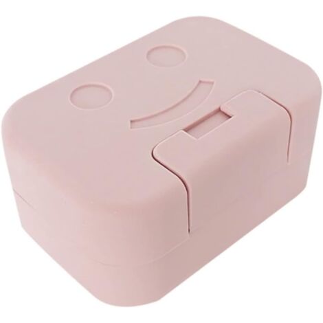Una jabonera impermeable con tapa y cerradura soporte impermeable para asiento de inodoro (rosa).