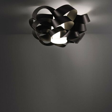 Una luz CLOUD Plafón Negro diámetro 60x h28 cm