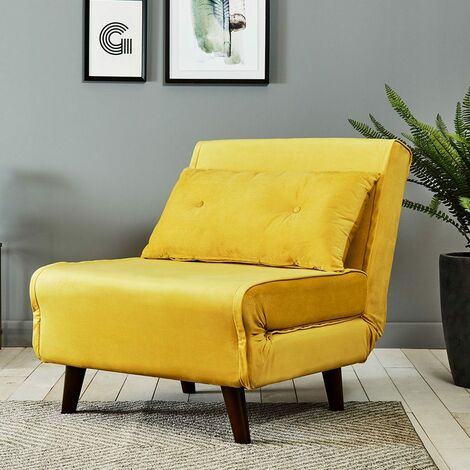 Una single sofa bed - mustard yellow - Yellow