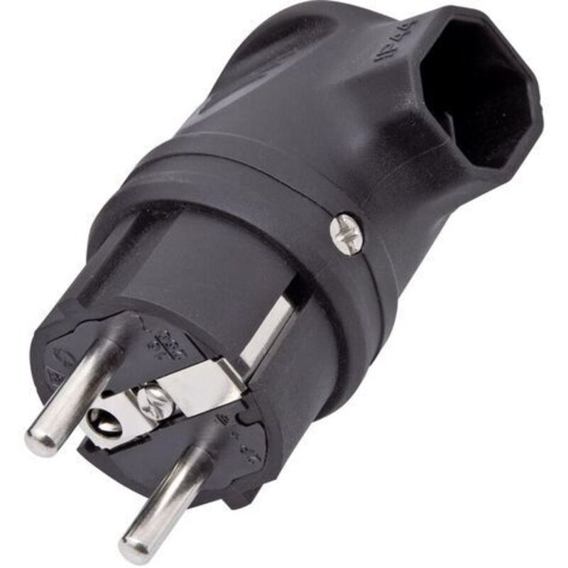 Inter Bär - Interbär 9004-004.01 Schutzkontakt-winkelstecker Gummi 230 V Schwarz Ip44
