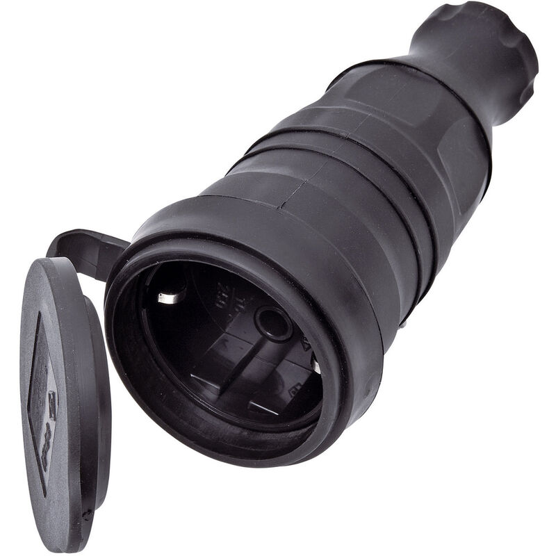 Inter Bär - Interbär 9005-004.01 Schutzkontaktkupplung Gummi 230 V Schwarz Ip44