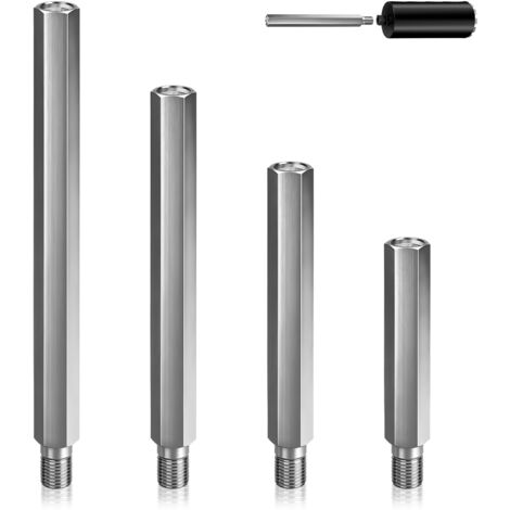 UNC 1 1/4" 300mm Rallonge Extension pour Couronne Diamantée en Alliage d'aluminium 12,000 RPM, IPX7 Adaptateurs de Couronnes de Forage, Douille Hexagonale avec Clé de 41mm, Pour Béton Armé (1 pièce)
