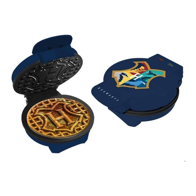 Uncanny Brands - Gaufrier Bouclier de Poudlard Harry Potter - Impression de gaufres - Prise européenne - Licence Warner - Facile de utiliser et