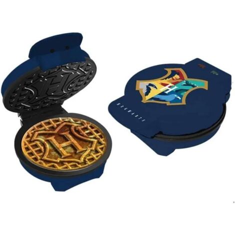 Uncanny Brands - Gaufrier Bouclier de Poudlard Harry Potter - Impression de gaufres - Prise européenne - Licence Warner - Facile de utiliser et nettoyer - Maison et cuisine -