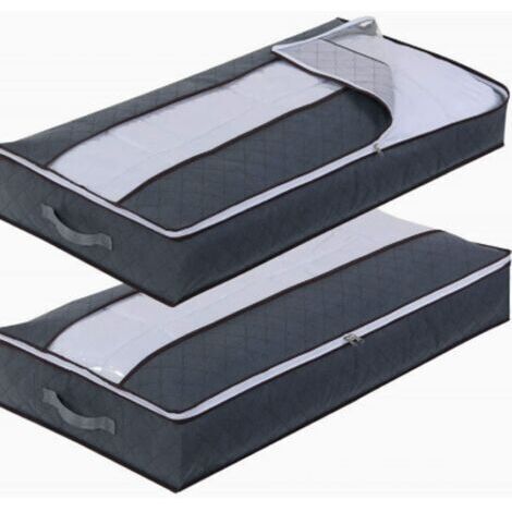 Under Bed Storage Bags, Set of 2, Clothes Storage Bags, Storage Bags, Zippered Storage Boxes for Duvets, Blankets, Bedding and Comforters