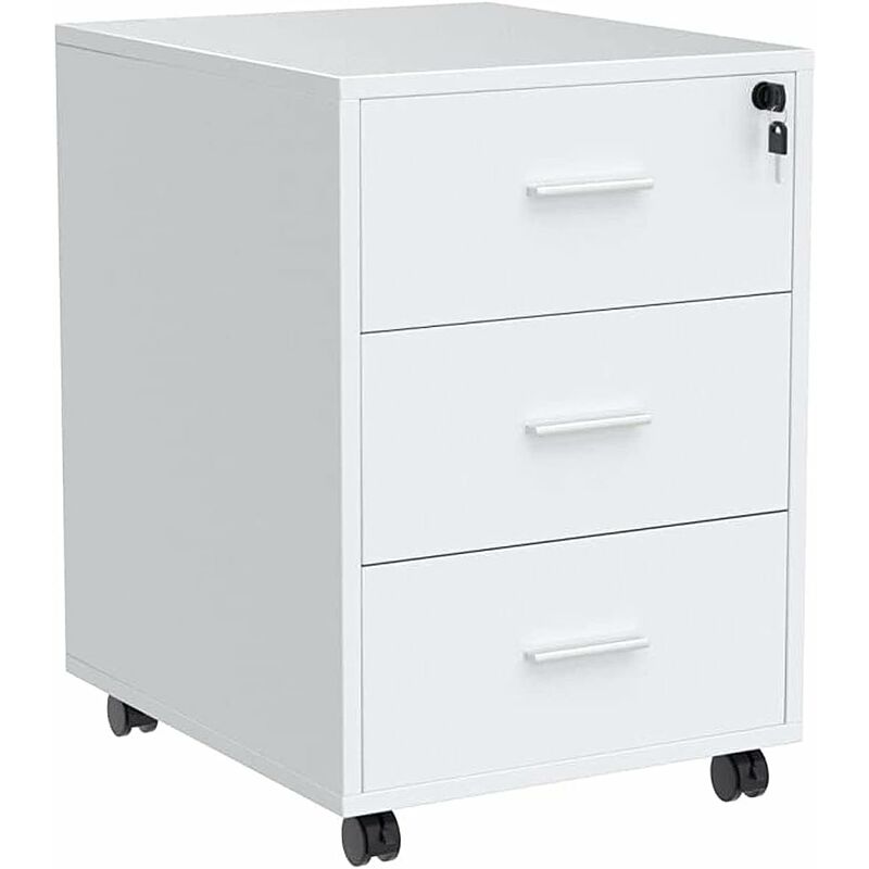 Niceme Under Desk Drawers Storage Unit With 3 Drawers, Mobile File Cabinet Pedestal Drawers On Casters, Rolling Office Cabinet For Under Desk