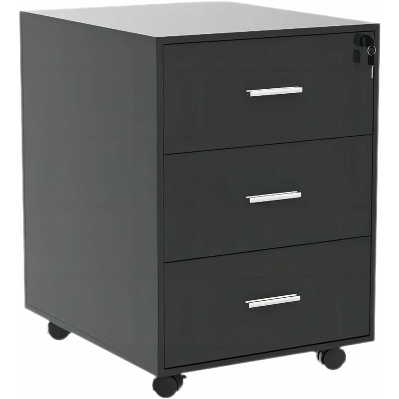 Niceme - Under Desk Drawers Storage Unit With 3 Drawers, Mobile File Cabinet Pedestal Drawers On Casters, Rolling Office Cabinet For Under Desk