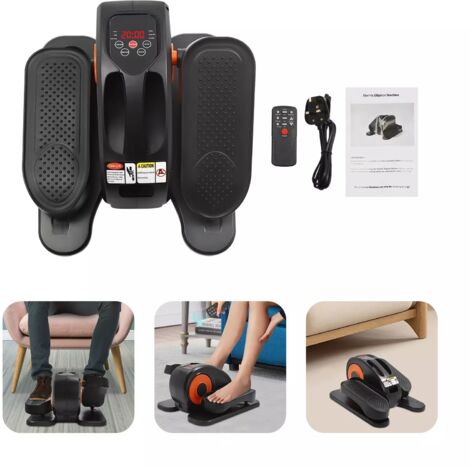 Under Desk Electric Ellipse Leg Exerciser With Remote Control Mini Ellipse Machine, 5-speed adjustments, Portable Motorized Elliptical Trainer for Home Office Gym