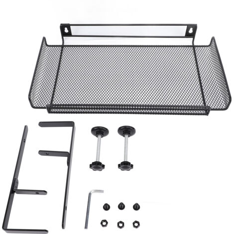 Under Desk Organizer Clamp On Storage Shelf Basket Cable Management Tray for Wire Router Power Strip Black