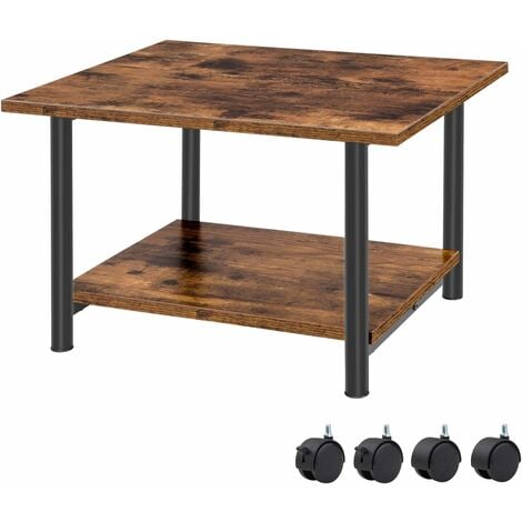 Under-Desk Printer Stand, 2-Tier Printer Cart with Storage Shelf, Printer Rack with Lockable Wheels, Metal Frame, Industrial Style in Office, Home, Copier, Scanner, HOOBRO EBF02PS01