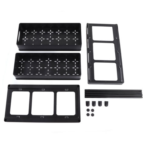 Under Sink Organizer Sliding Pull Out Double Layer Under Sink Countertop Organizer for Bathroom Kitchen Laundry Room Black