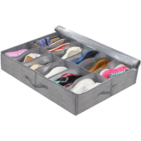 Underbed Bag Nonwoven Foldable Large Capacity Under Bed Organizer For Home Hotel Linen Grey