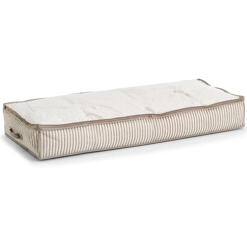 Zeller - Underbed Storage Bag 'Stripes', non-woven, beige