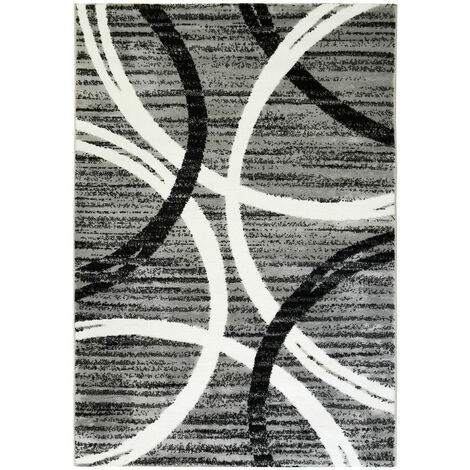 UNDERGOOD ARCHY - Tapis effet laineux motifs arches gris 160x230