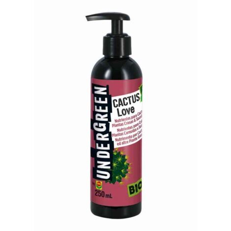 Undergreen CACTUS Love, Nutrimento per Cactus e altre Piante Grasse, Liquido, Consentito in agricoltura biologica, 250 ml