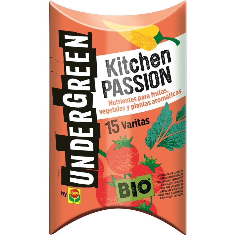 

UNDERGREEN Kitchen Passion - Nutrientes para frutas, vegetales y plantas aromáticas 15 varillas