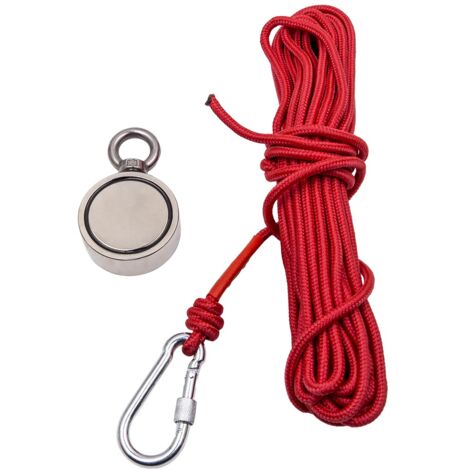 Underwater Fishing Magnet Kit 120kg Diameter 26mm with Eye-Bolt+10M Rope neuf