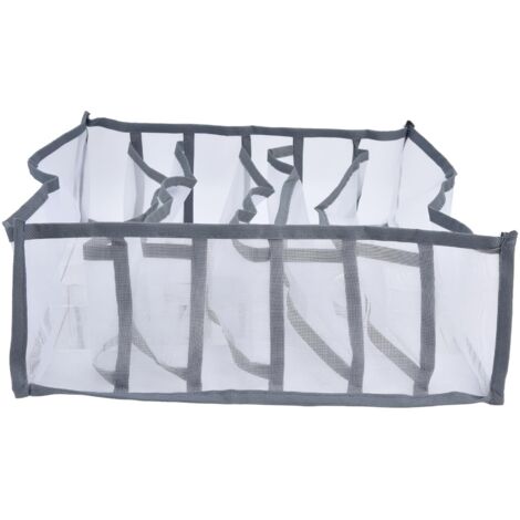 Underwear Organizer Mesh Foldable Breathable Multi Cells Socks Storage Box for Bras Panties6 Cells