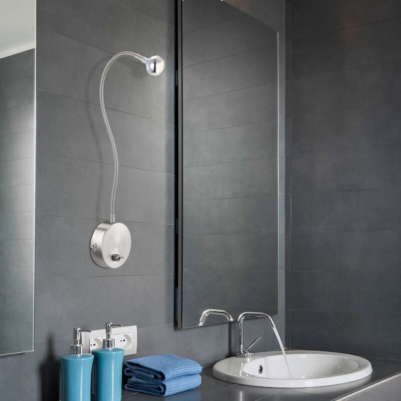 Applique murale led de haute qualité nickel mat, chrome satiné 3W Globo serpent 24109W