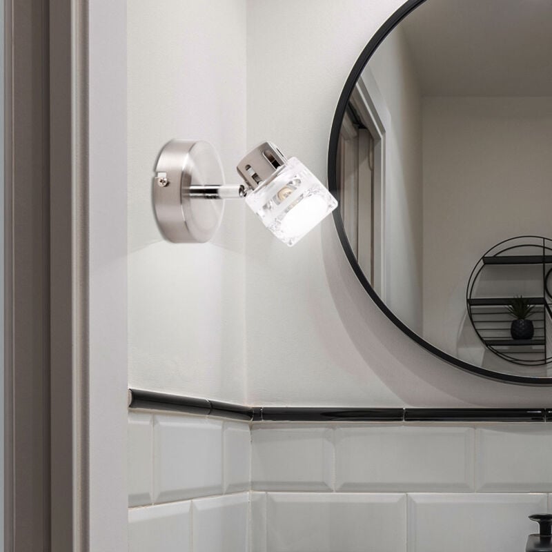 Applique spot éclairage orientable liseuse verre clair satiné