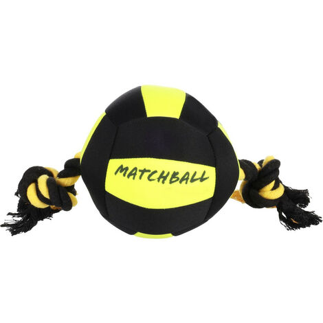 Une balle Aquatic pour Chien Noir/Jaune 18 cm - animallparadise