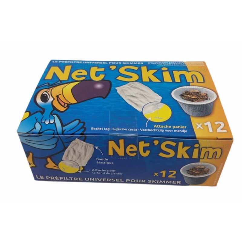 Une boite de net skim, pré-filtre jetable pour skimmer - boite 12 pieces Toucan Blanc