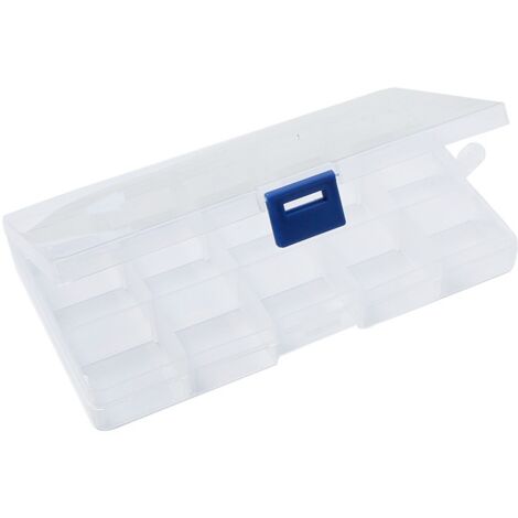 Une boîte de rangement en plastique transparent avec compartiment de compatibilité ajustable