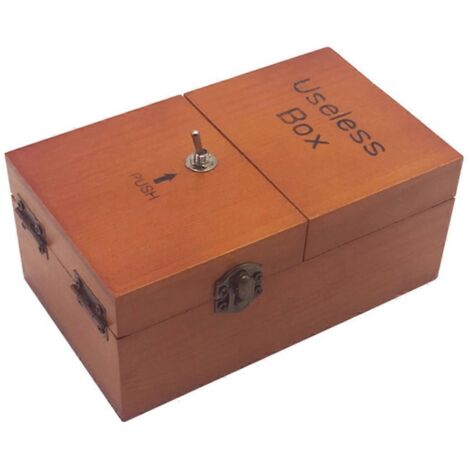 Une boîte inutile pleine de surprises - Boîte inutile en bois couleur bois foncé