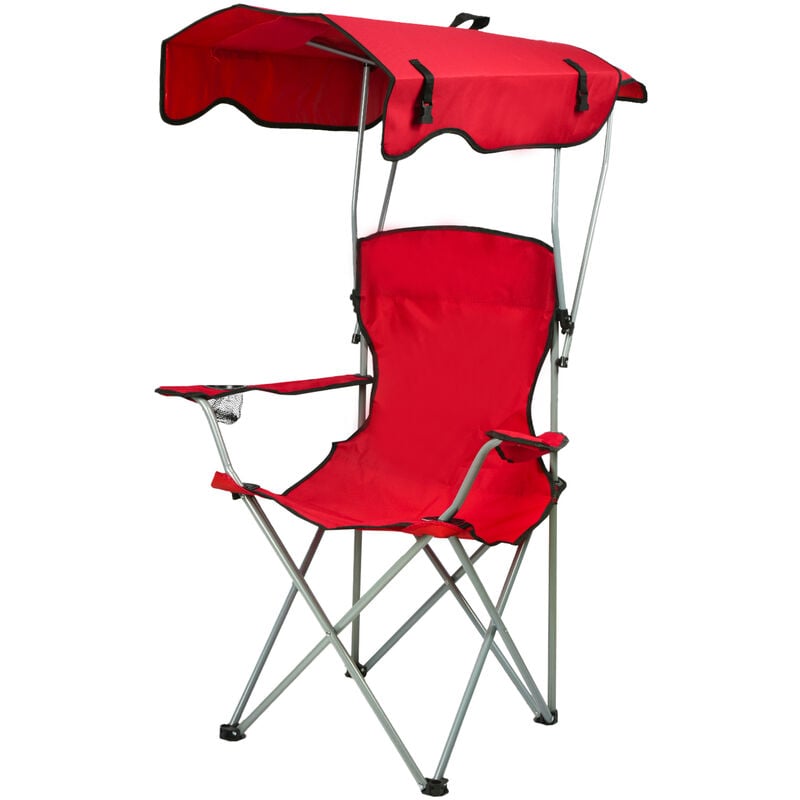 Une Chaise de pêche de Camping légère Pliante avec auvent, Chaise de Plage de Jardin, Chaise en Plein air, Chaise de Camping Pliante Un auvent pour