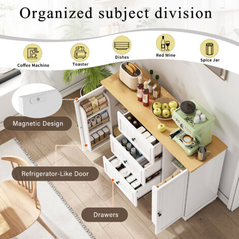 Une console moderne et élégante, dotée de 3 tiroirs. Les portes ressemblent à celles d’un réfrigérateur. C’est un meuble idéal pour les salles à manger, les salons et les entrées. Couleur blanche.