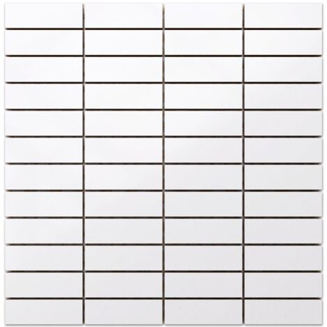 Une feuille de mosaïque en céramique sur filet pour salle de bain ou cuisine 29,8 x 30cm - Bricks Intro