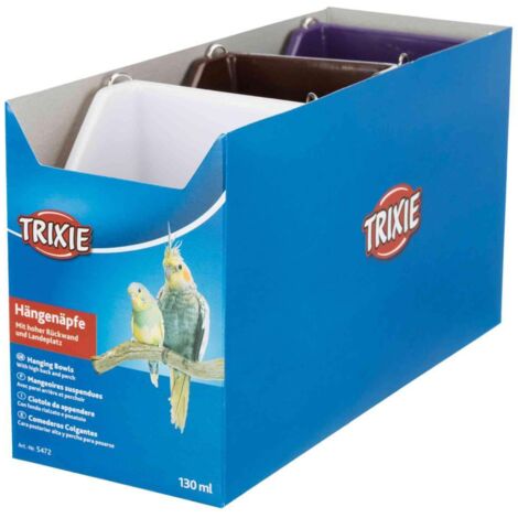 une mangeoire suspendue avec support métal, contenance 130 ml  8 x 7 cm pour oiseau - Trixie