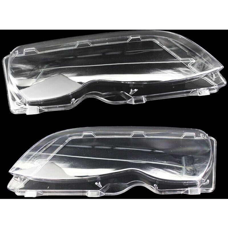 Une paire de phares couvercle transparent lentille de phare lentille de phare avant remplacement de lentille pour BMW E46 série 3 4 portes 02-05
