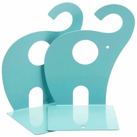 Une Paire de Presse-Livres Serre-Livres Antidérapante Créatif en Forme d'éléphant (Bleu)，