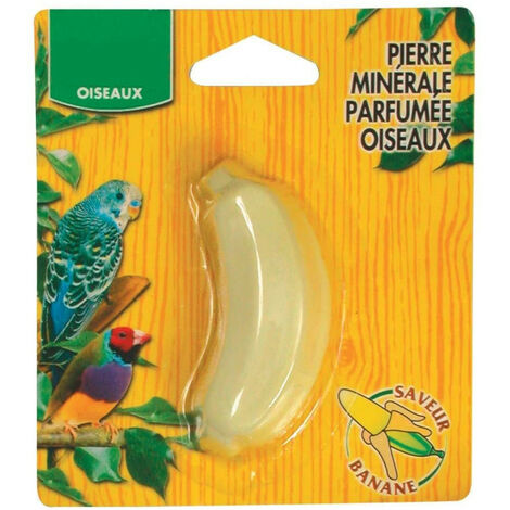 Une pierre minérale parfumée a la banane 21 g, pour oiseaux - animallparadise - Jaune