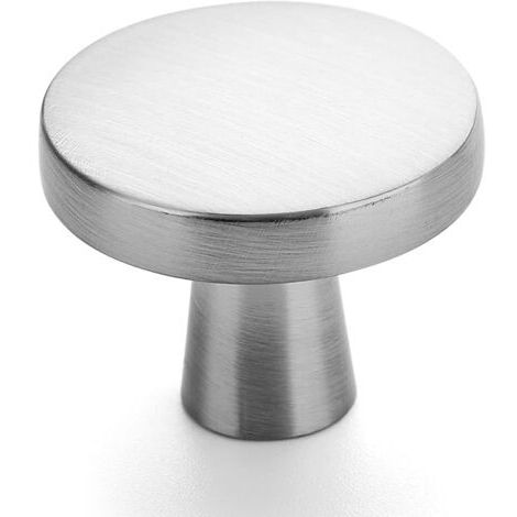 Une poignée de tiroir argentée, 3,23,22,5 cm, bouton de meuble de cuisine rond et massif pour tiroirs de coiffeuse.
