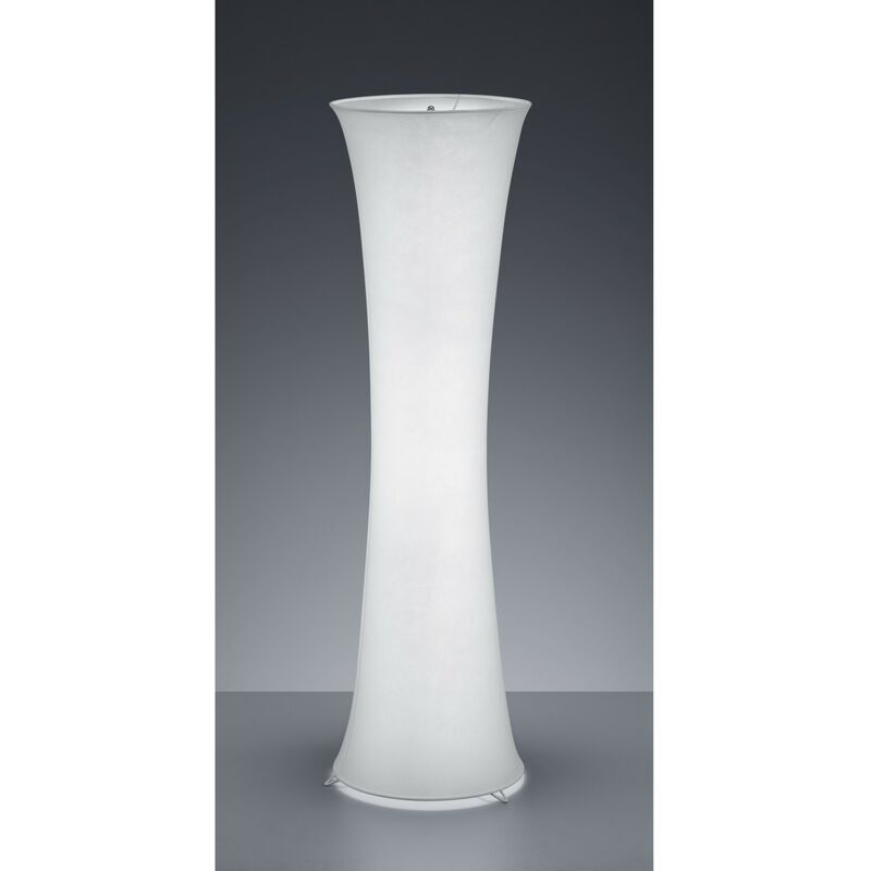 Lampadaire Cylindre Évasé Gravis Tissu Blanc 2xE27 Trio Lighting