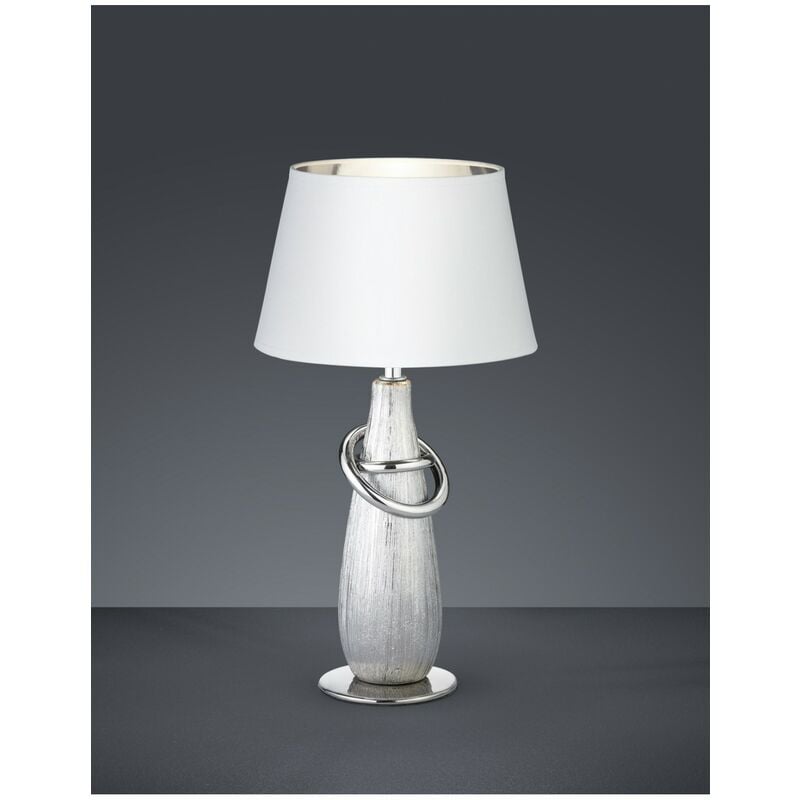 Lampe à Poser Moderne Céramique Argent Thèbes H38 cm Trio Lighting