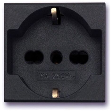 Unel Bipasso-Steckdose 2P+E 10/16A Noir AVE 45390/15TS