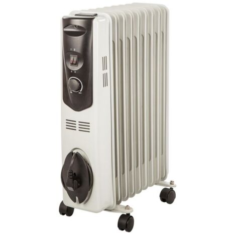 Radiateur à Huile Orbegozo RH 2500 2500W 11 Éléments Blanc Roues Pivotantes