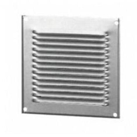 Unelvent – Grille aération VMC en aluminium 210x210mm – Débit d'air 195 à 235 m3/h – Fixation en applique par vis – Pour ventilation intérieure et extérieure