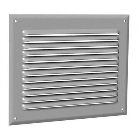 Unelvent – Grille de ventilation en aluminium 165x165mm – Débit d'air 120 à 170 m3/h – Surface de passage 85 cm2 – Fixation en applique