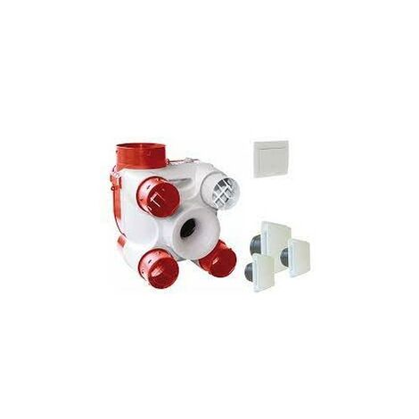 Unelvent – Kit VMC simple flux autoréglable avec interrupteur inverseur – Débit max pour cuisine et pièces – 603116BP