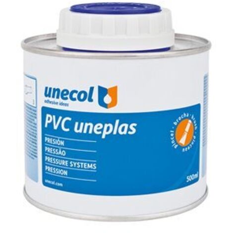 UNEPLAS PVC, 500 ml Metallflasche mit Pinsel, Marke Unecol